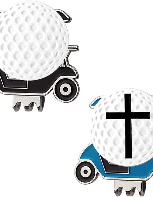 Load image into Gallery viewer, Golf Cart Hat Clip, Assorted Pattern Golf Ball Markers 24.4Mm,Nice Golf Gift for Women Men,Pack of 2
