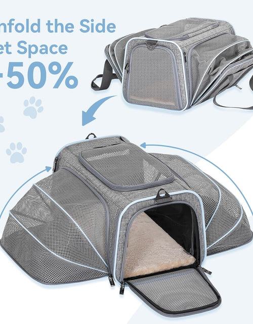 Load image into Gallery viewer, Expandable Cat Carriers Airline Approved, 16"X10"X9" Small Dog Carrier Soft-Sided Portable Washable Pet Travel Carrier with Two Extension for Kitten,Rabbit, Puppy, Small Animal
