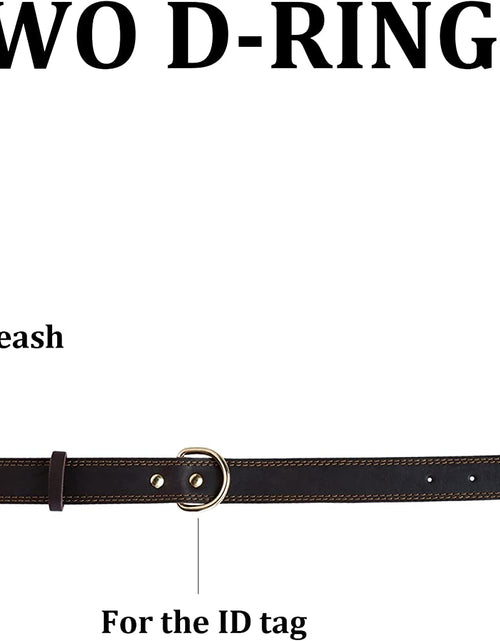Load image into Gallery viewer, Dog Collar, Genuine Leather Dog Collar, Heavy Duty Dog Collar, Wide Dog Collar for Small Dog, Medium Dog, Large Dog and Extra Large Dog (M: 1" Wide for 15.2"-19.2" Neck, Dual Stitch - Brown)
