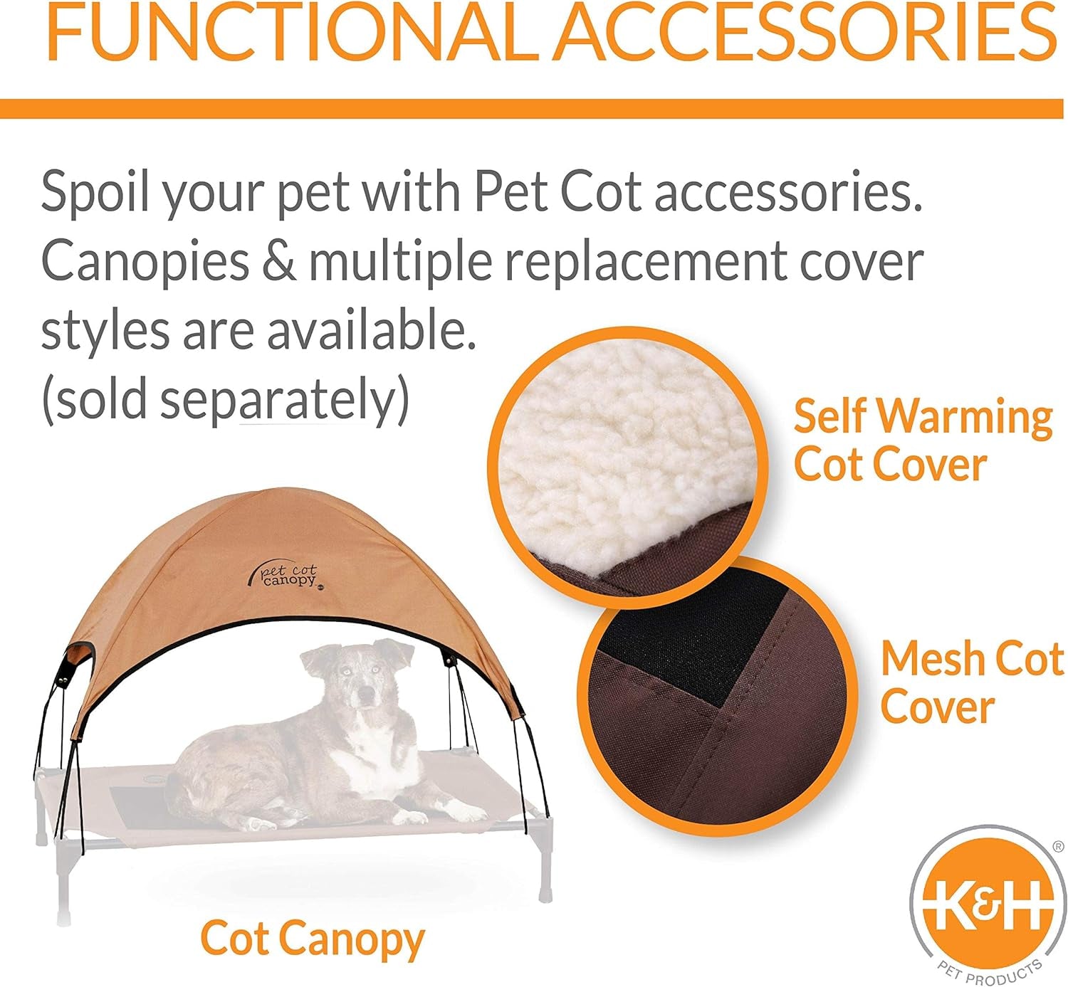 Original Bolster Pet Cot Outdoor Elevated Dog Bed with Removable Bolsters - Chocolate/Black Mesh